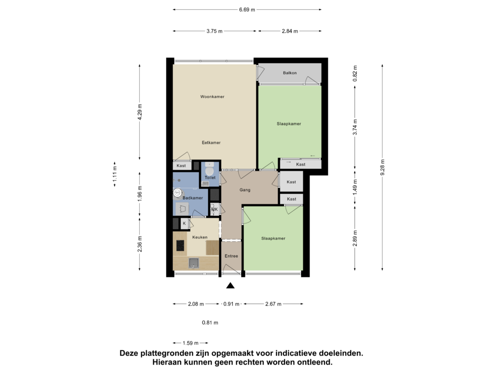 View floorplan of Appartement of Plein 1953 137