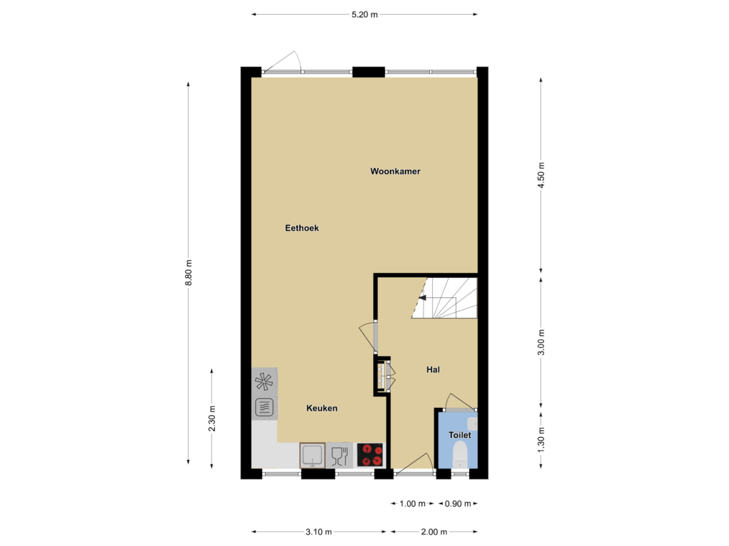 Bekijk plattegrond van Begane Grond van Constantijnstraat 3