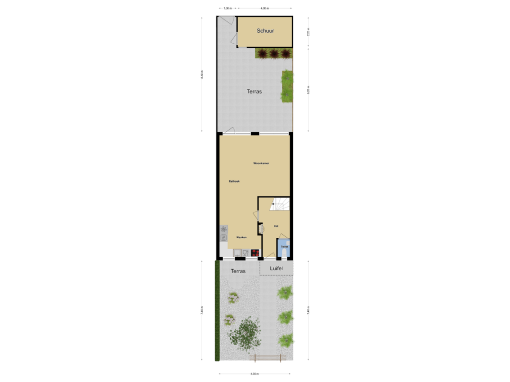 Bekijk plattegrond van Tuinindeling van Constantijnstraat 3