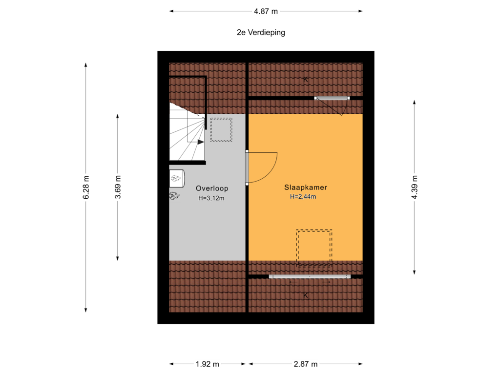 Bekijk plattegrond van 2e Verdieping van Kramsvogelerf 5