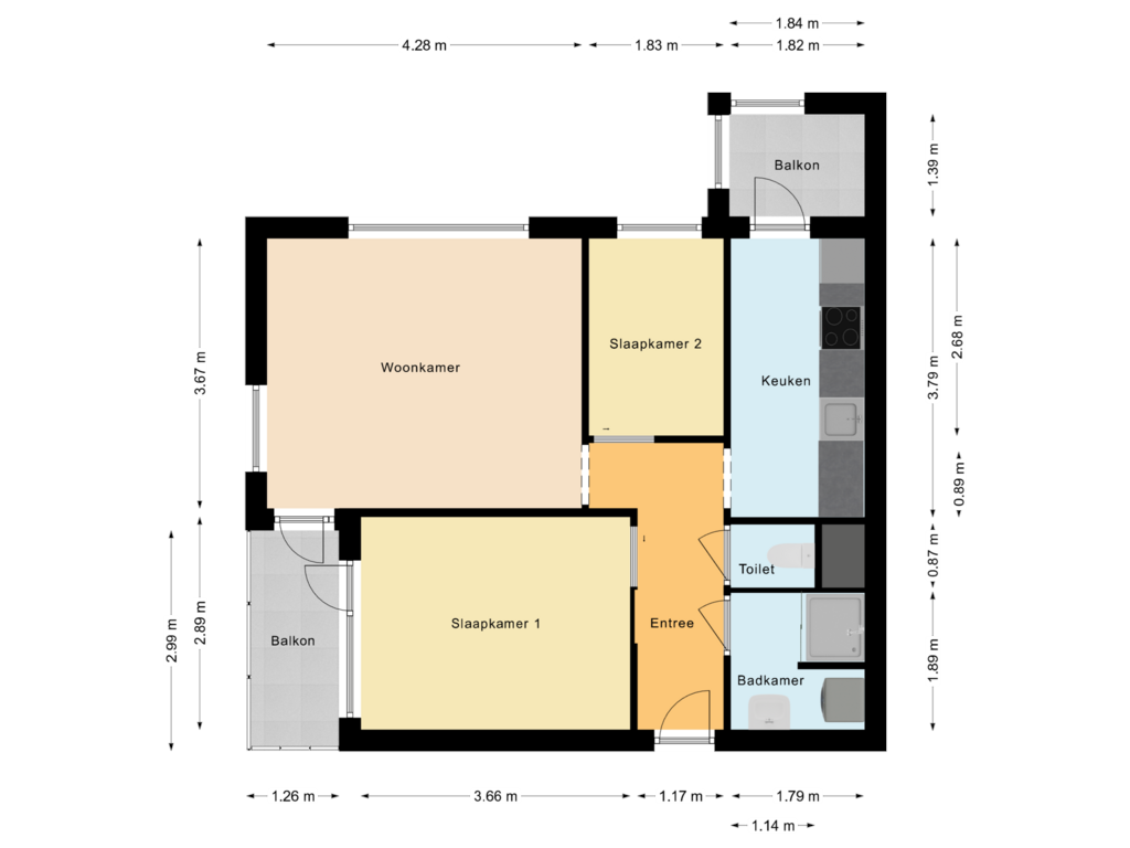 View floorplan of Appartement of Schotlandstraat 282