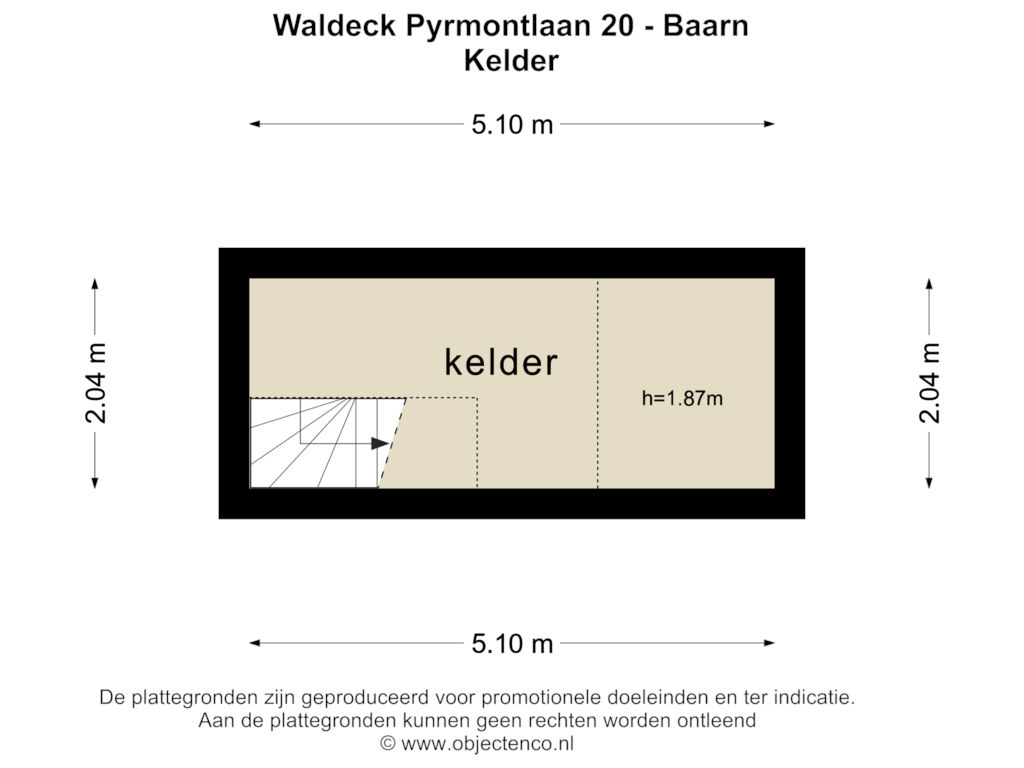 Bekijk plattegrond van KELDER van Waldeck Pyrmontlaan 20