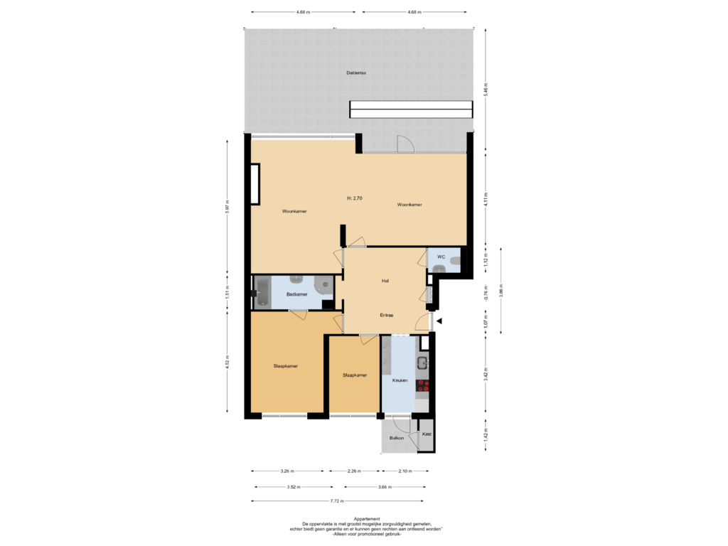 Bekijk plattegrond van Appartement van Vlaskamp 110