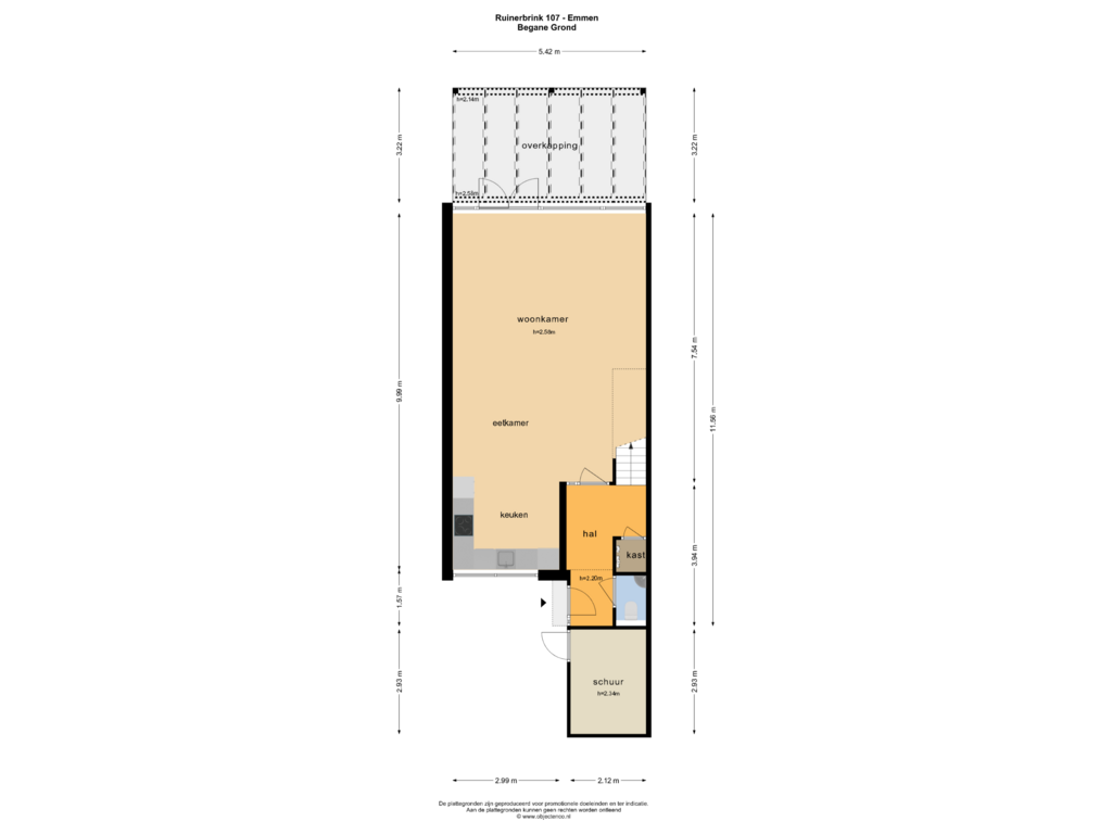 Bekijk plattegrond van BEGANE GROND van Ruinerbrink 10