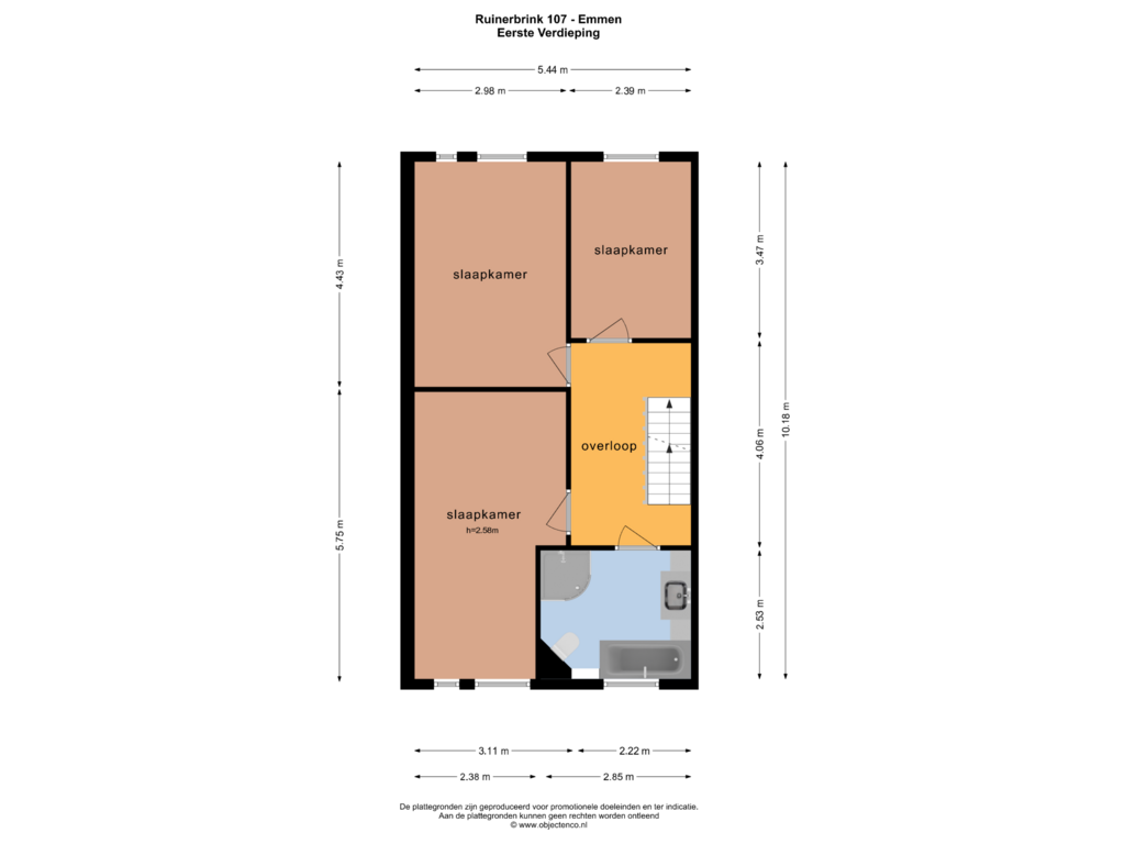 Bekijk plattegrond van EERSTE VERDIEPING van Ruinerbrink 10