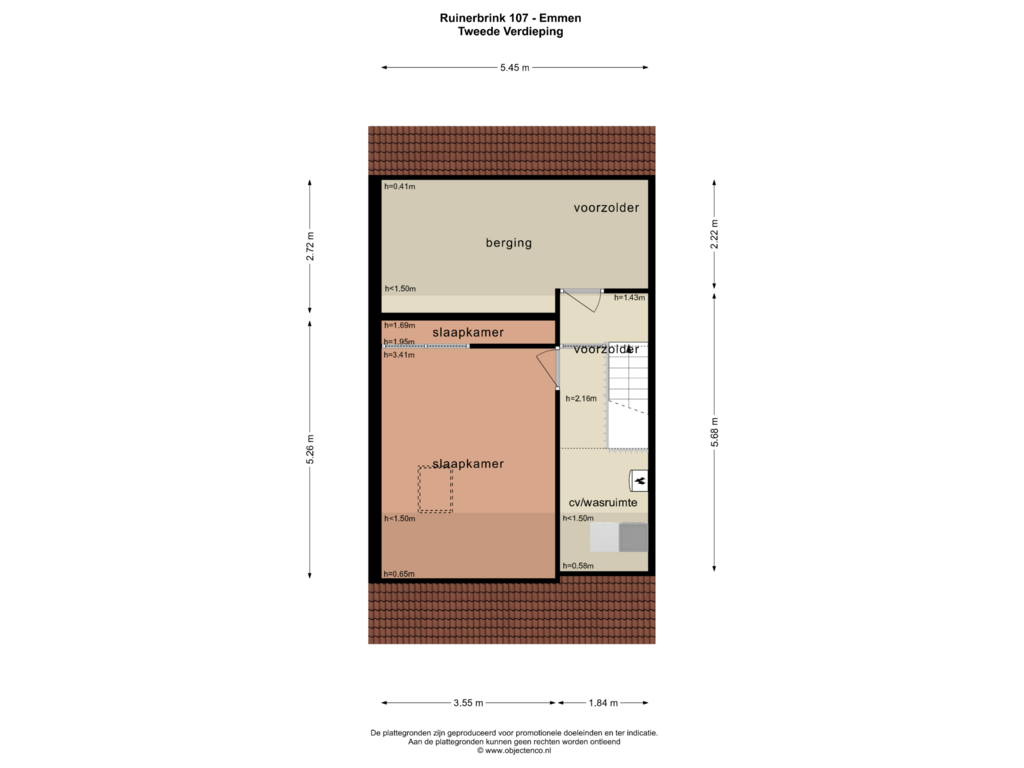 Bekijk plattegrond van TWEEDE VERDIEPING van Ruinerbrink 10