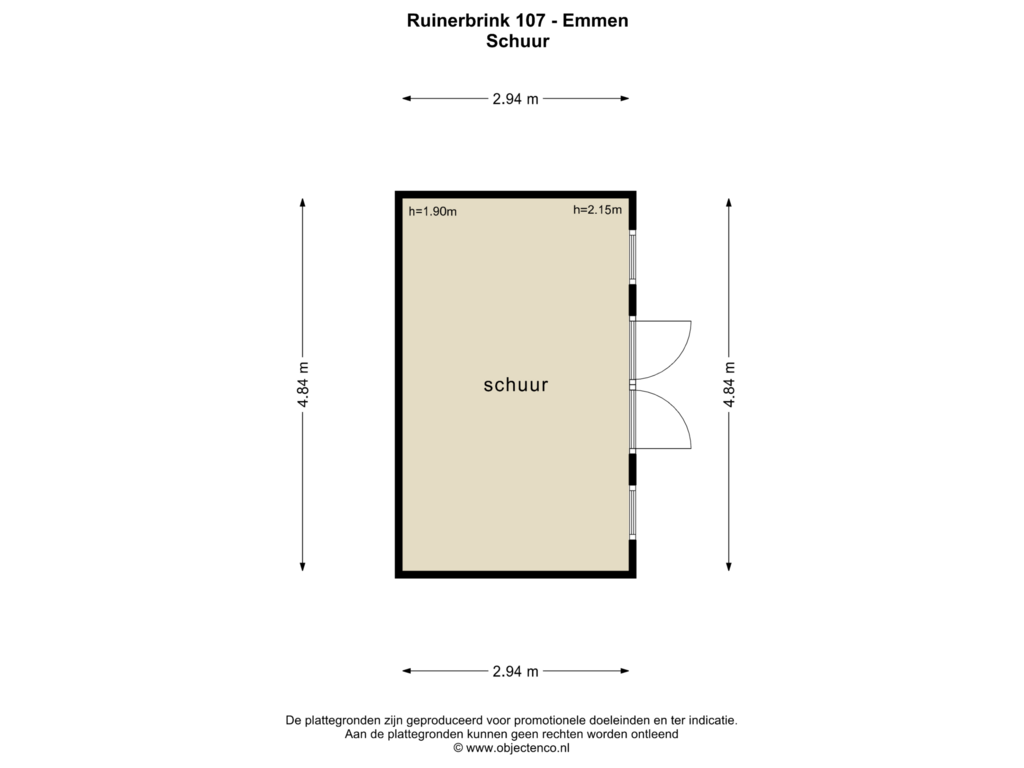 Bekijk plattegrond van SCHUUR van Ruinerbrink 10