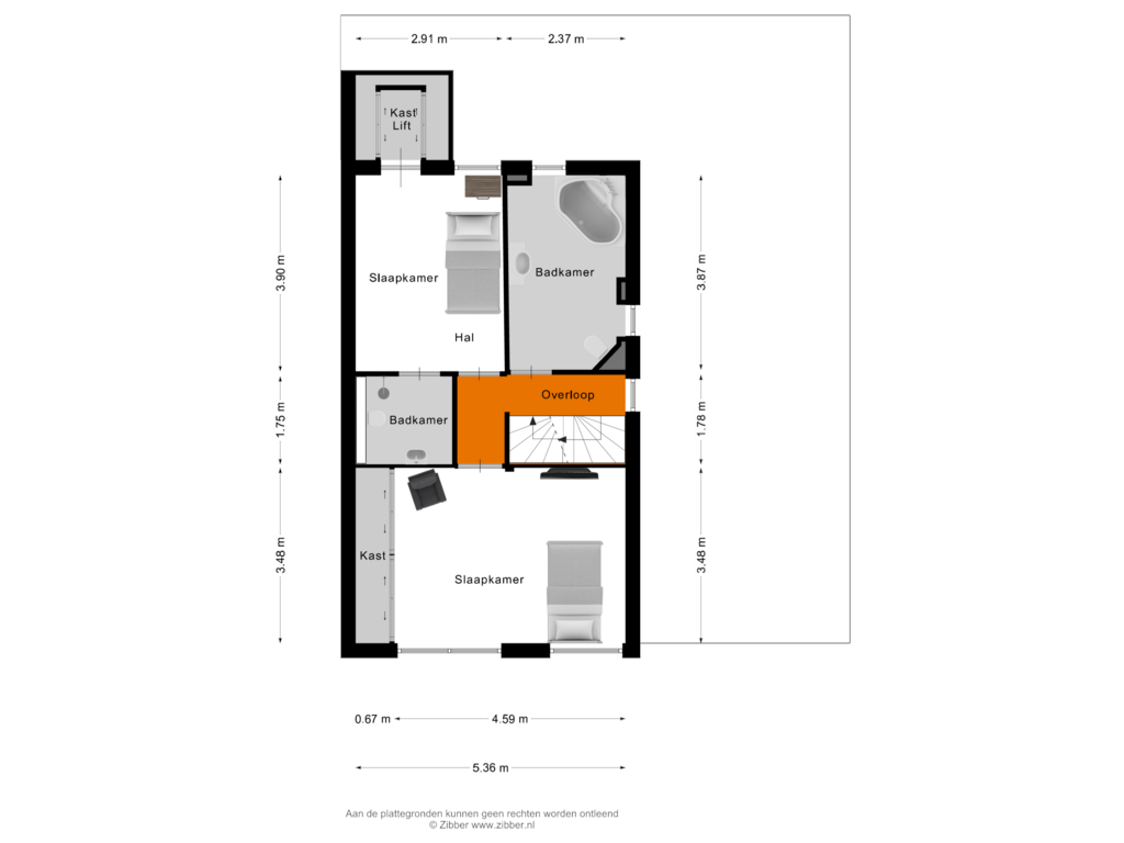 Bekijk plattegrond van EERSTE VERDIEPING van Wittemolenweg 6