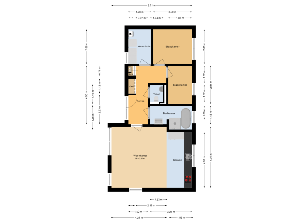 Bekijk plattegrond van Begane grond van Auguste Comteweg 151