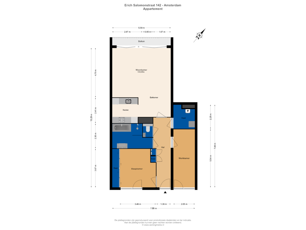 Bekijk plattegrond van Appartement van Erich Salomonstraat 142