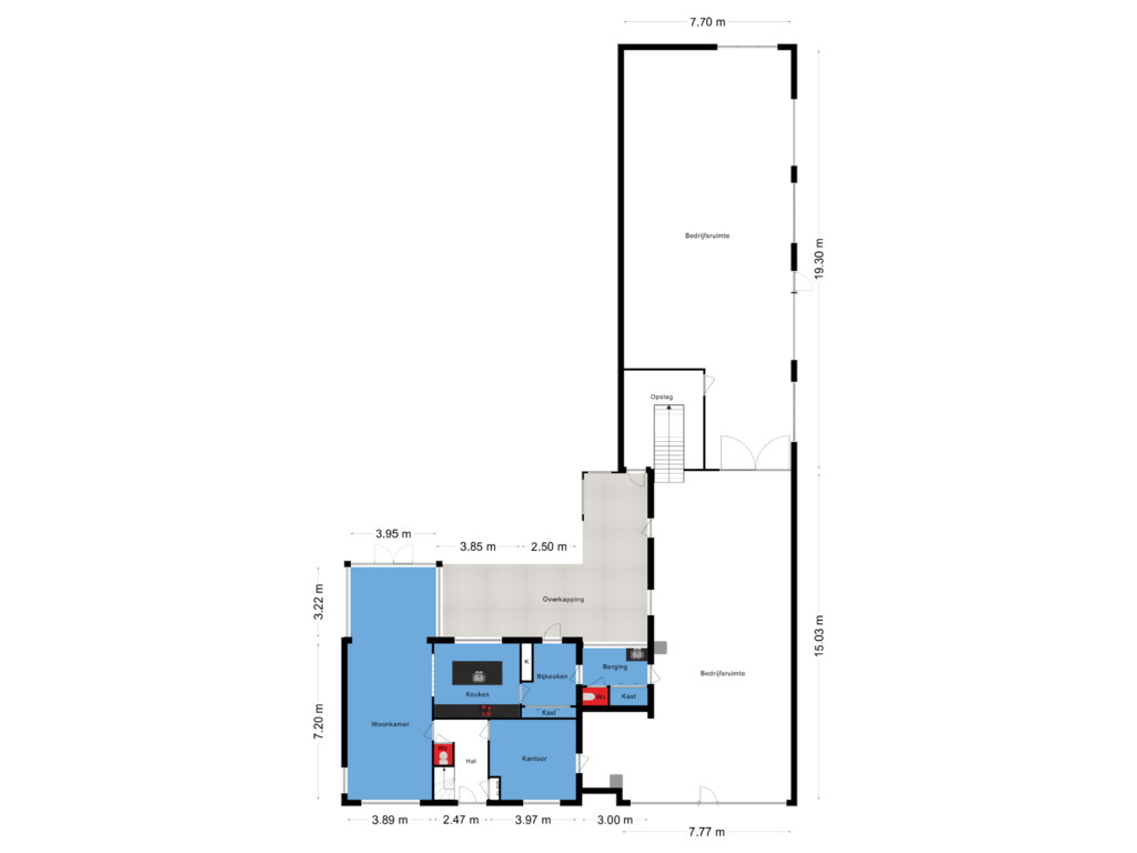 View floorplan of Begane Grond of Bedrijfsweg 3-A