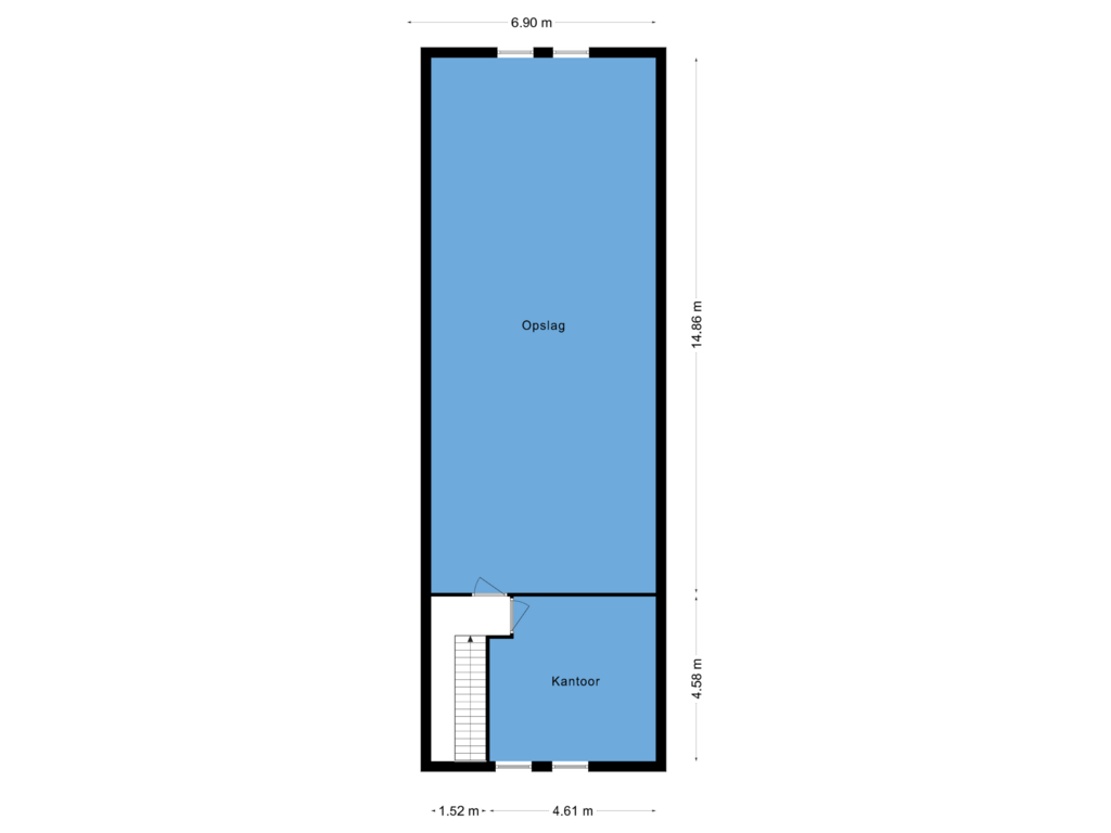 View floorplan of Zolder bedrijfsruimte of Bedrijfsweg 3-A