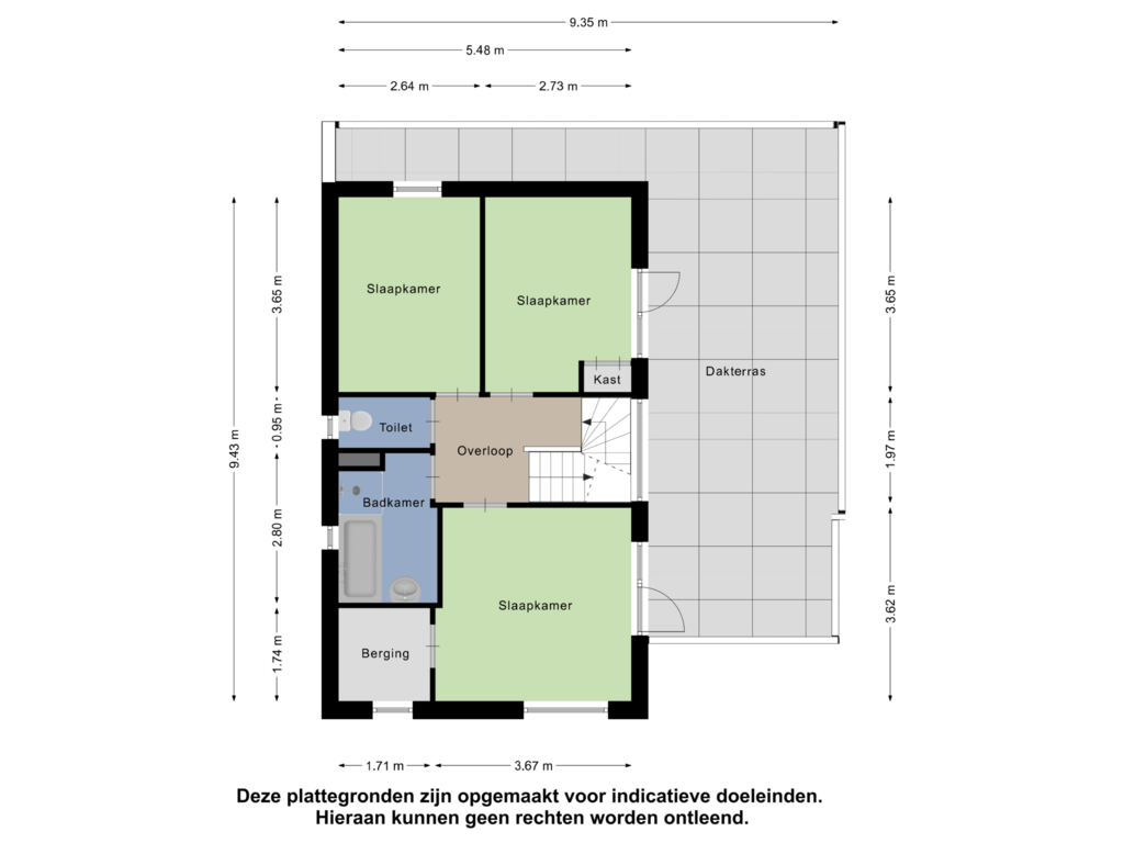 Bekijk plattegrond van Eerste Verdieping van Mostheuvelstraat 16