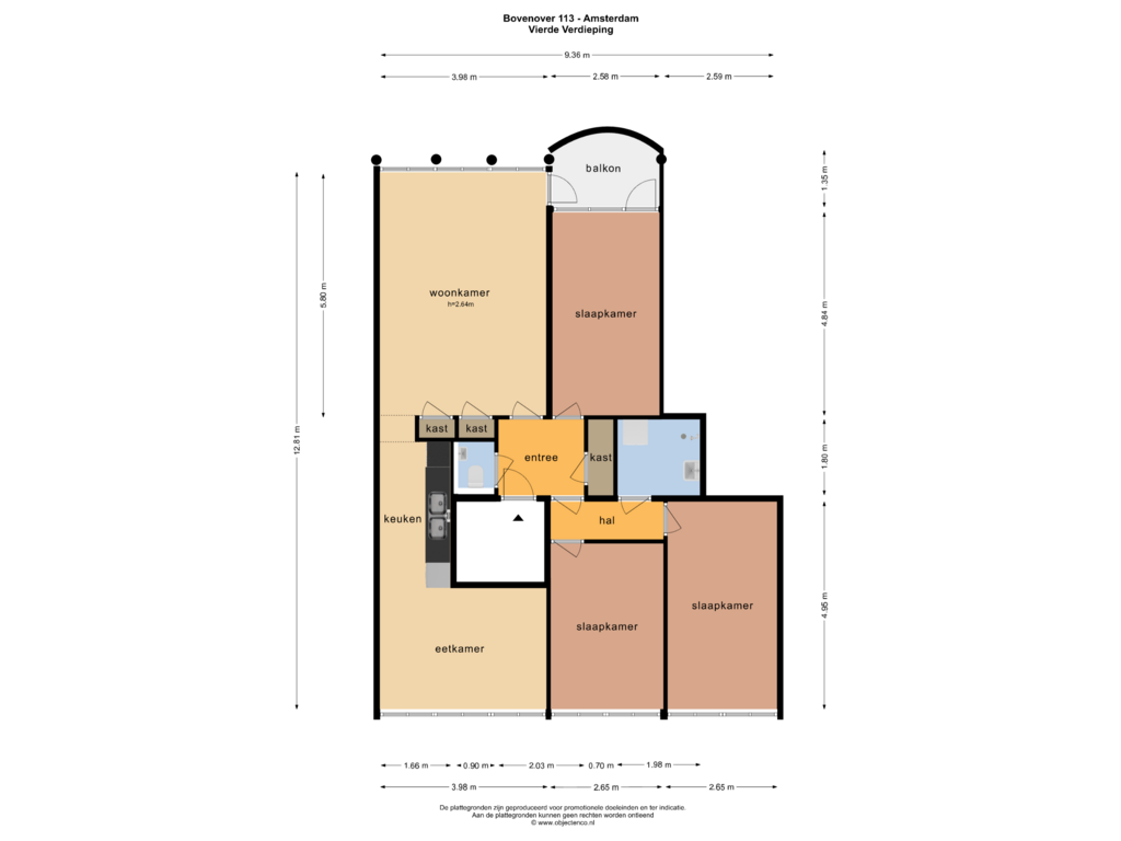 Bekijk plattegrond van Vierde Verdieping van Bovenover 113