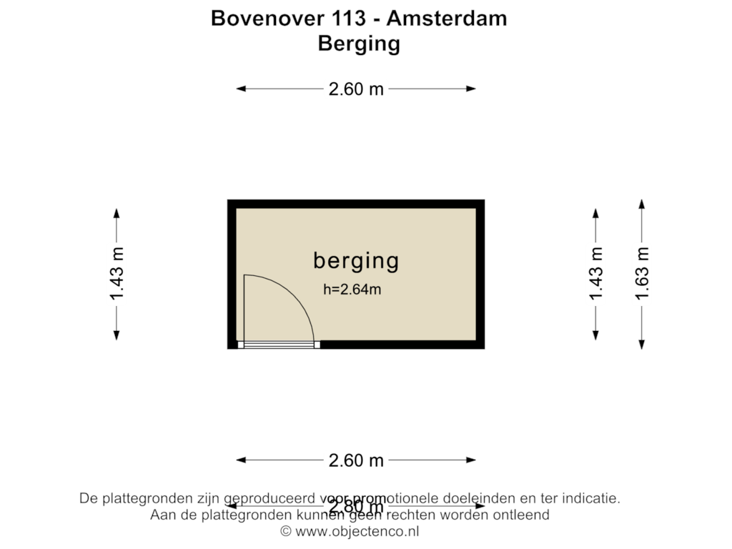 Bekijk plattegrond van Berging van Bovenover 113