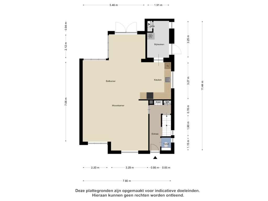 Bekijk plattegrond van Begane Grond van Noorderdwarsvaart 89-A