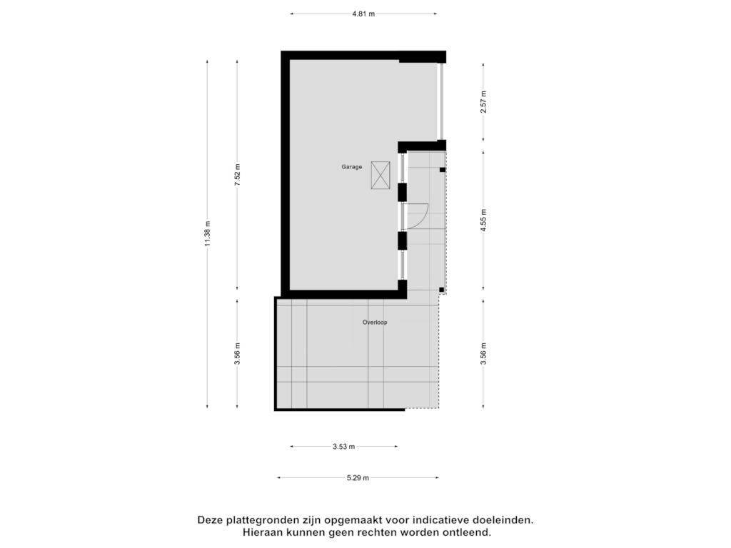 Bekijk plattegrond van Garage van Noorderdwarsvaart 89-A