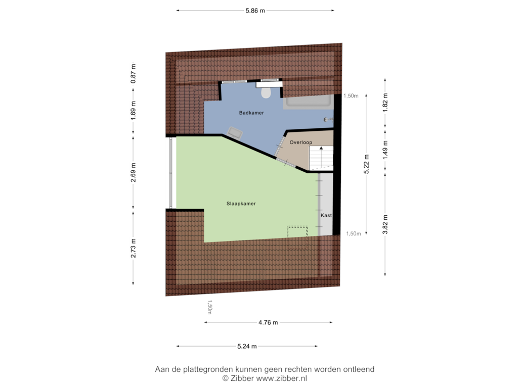 Bekijk plattegrond van Tweede Verdieping van Groeseindstraat 113