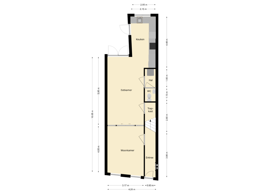 Bekijk plattegrond van begane grond van Maarland Zuidzijde 7