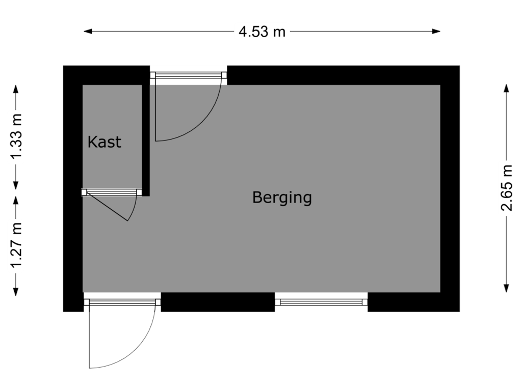 Bekijk plattegrond van berging van Maarland Zuidzijde 7