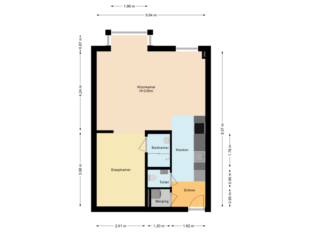 Bekijk plattegrond van Appartement van Koningsweg 69-A