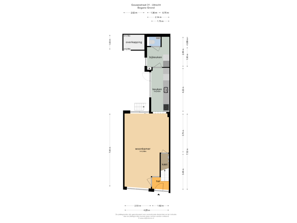 Bekijk plattegrond van BEGANE GROND van Gouwestraat 31