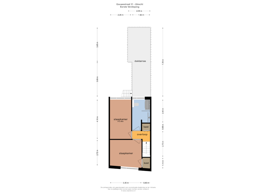 Bekijk plattegrond van EERSTE VERDIEPING van Gouwestraat 31