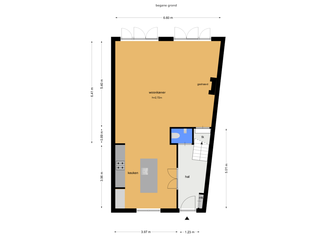 View floorplan of bg of Cattenhagestraat 65