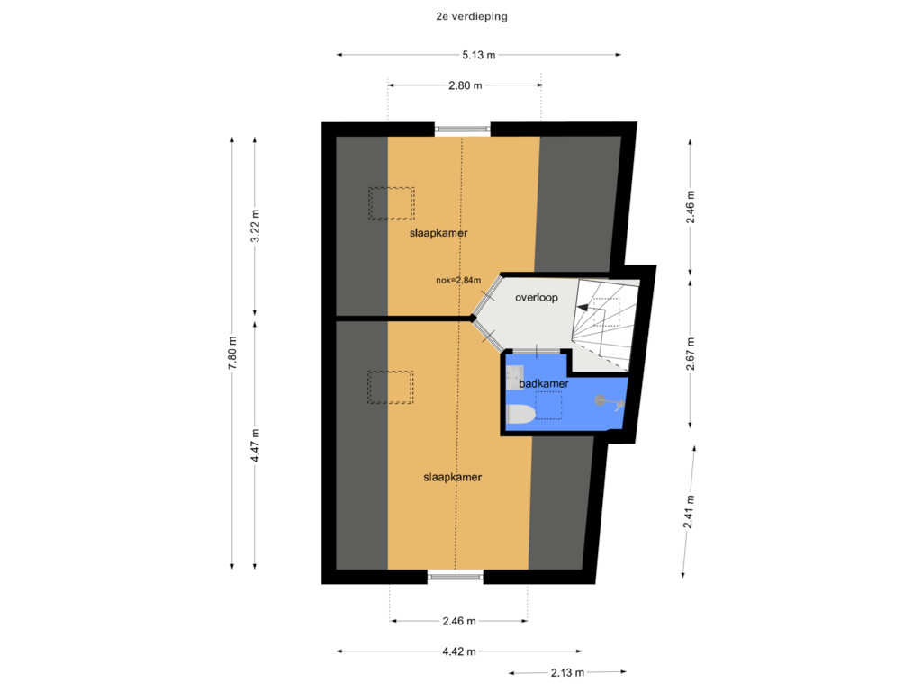 View floorplan of 2e of Cattenhagestraat 65