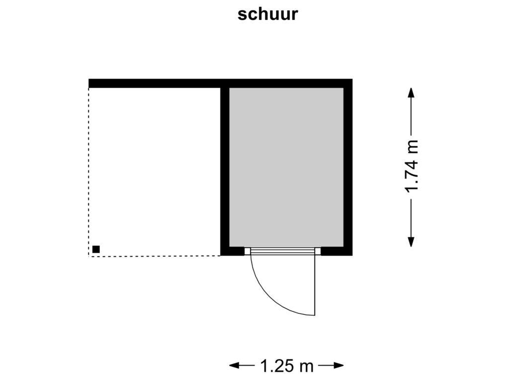 View floorplan of schuur of Cattenhagestraat 65