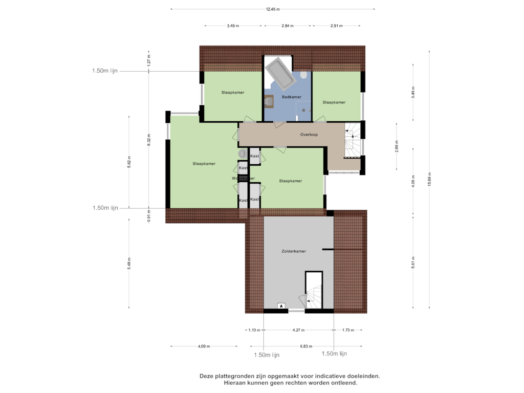 Bekijk plattegrond van Eerste Verdieping van Hoogstraat 36