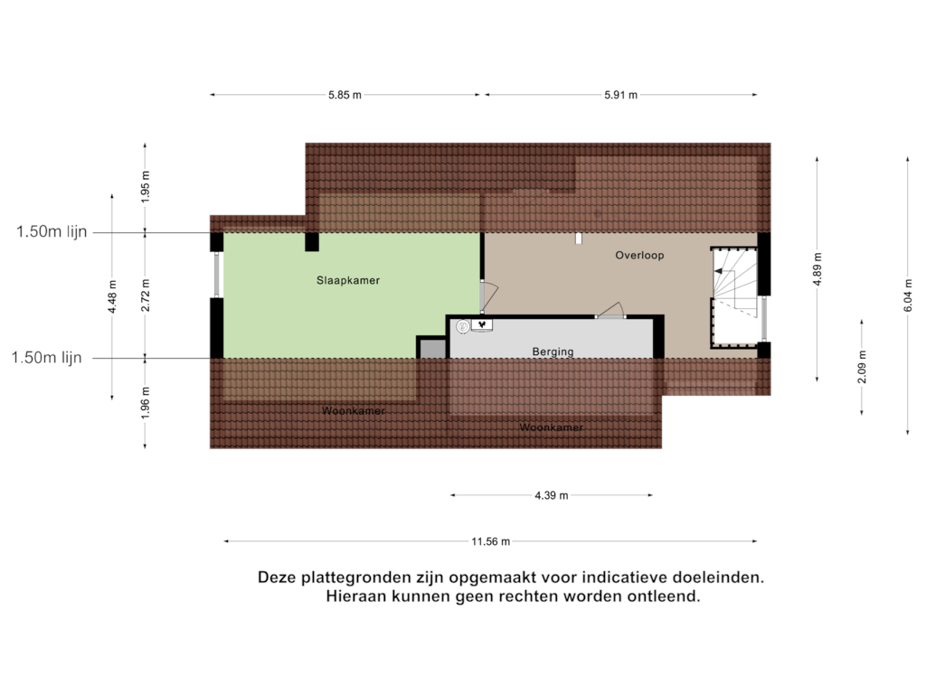 Bekijk plattegrond van Tweede Verdieping van Hoogstraat 36