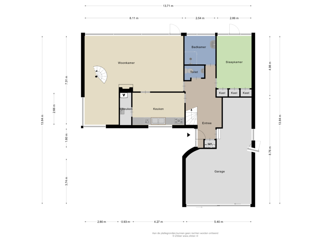 Bekijk plattegrond van Begane grond van Chopinlaan 25