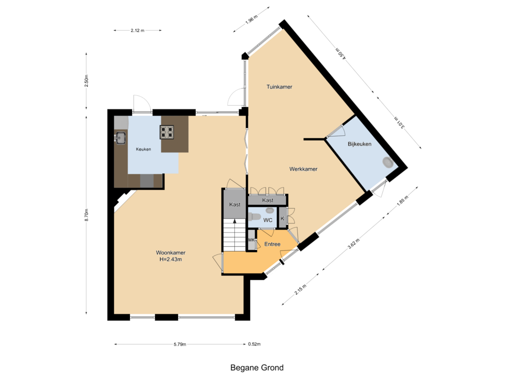 Bekijk plattegrond van Begane Grond van Hannie Schaftlaan 14