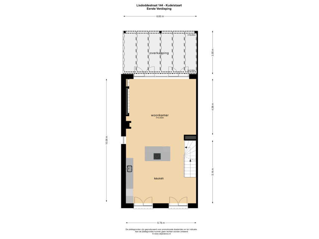 Bekijk plattegrond van EERSTE VERDIEPING van Lisdoddestraat 144