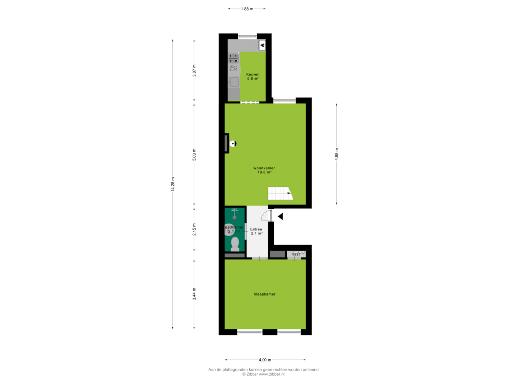 Bekijk plattegrond van Begane grond van Van Oldenbarneveldtstraat 64-4