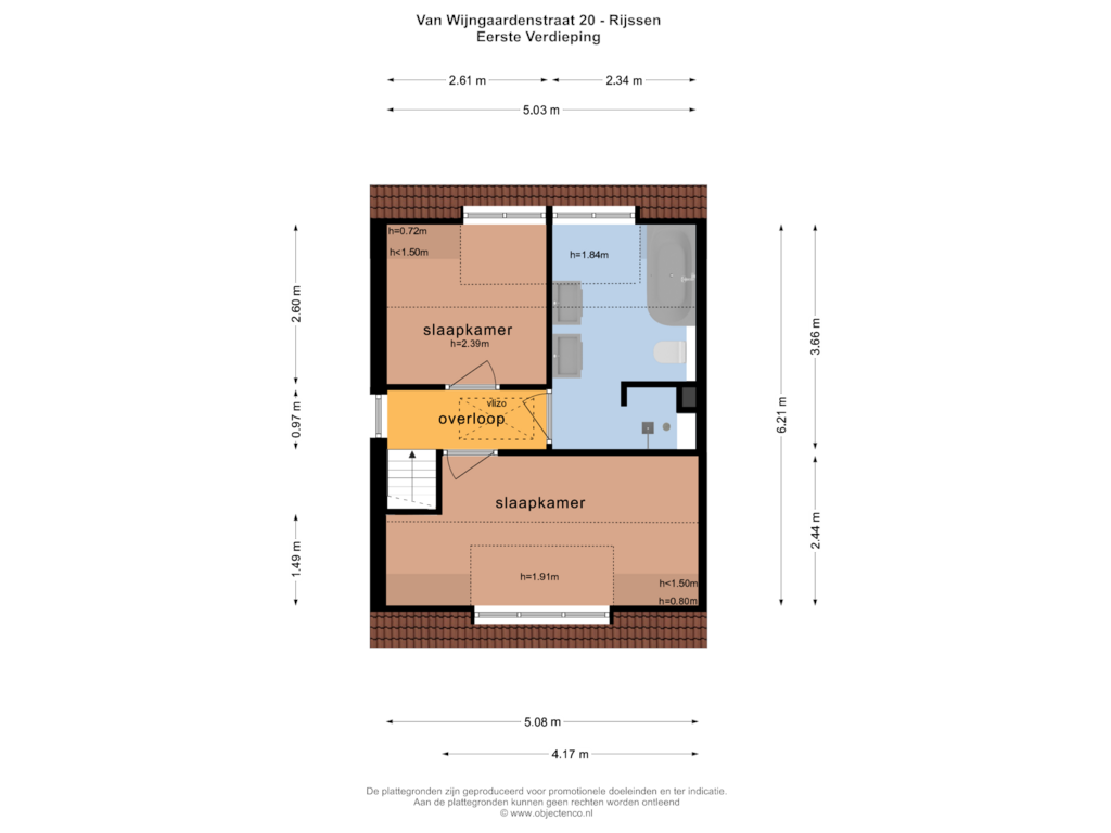 Bekijk plattegrond van EERSTE VERDIEPING van Van Wijngaardenstraat 20