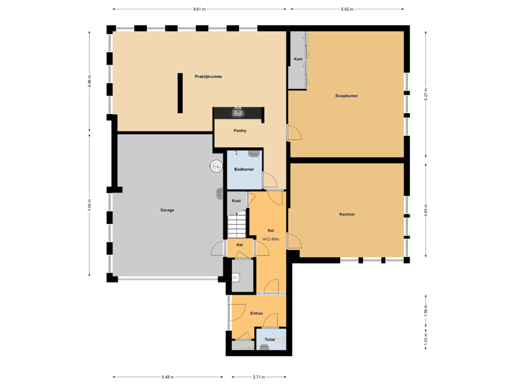 View floorplan of First floor of Le Corbusierstraat 34