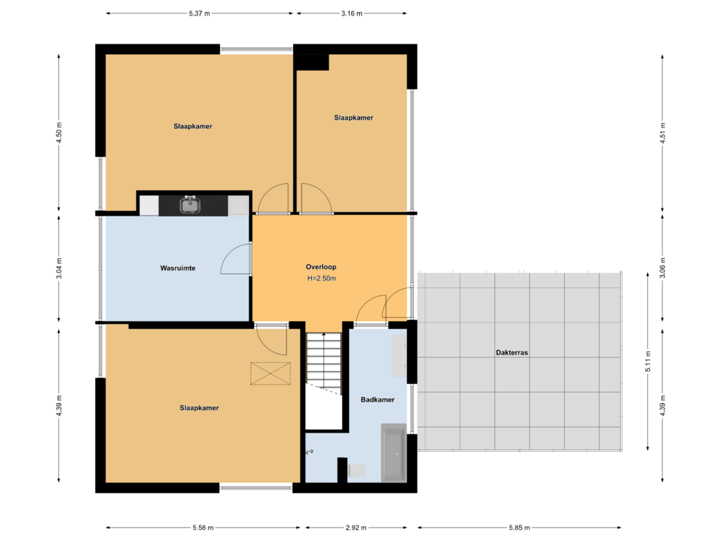 View floorplan of Floor 2 of Le Corbusierstraat 34