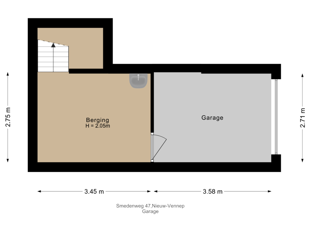 View floorplan of Garage of Smedenweg 47