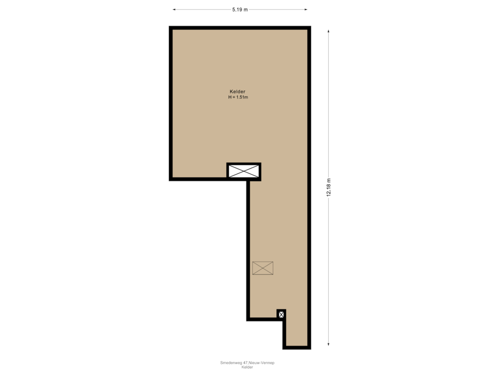 View floorplan of Kelder of Smedenweg 47