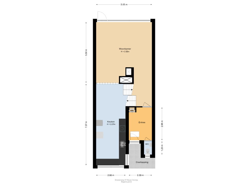 View floorplan of Begane grond of Smedenweg 47