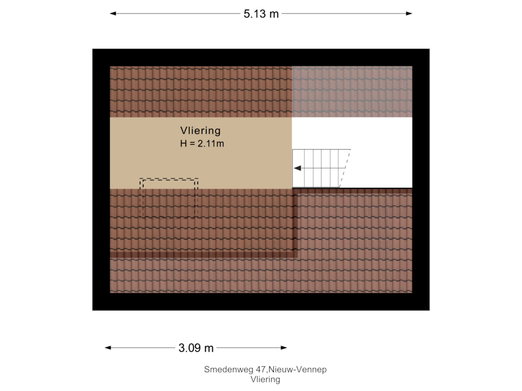 View floorplan of Vliering of Smedenweg 47