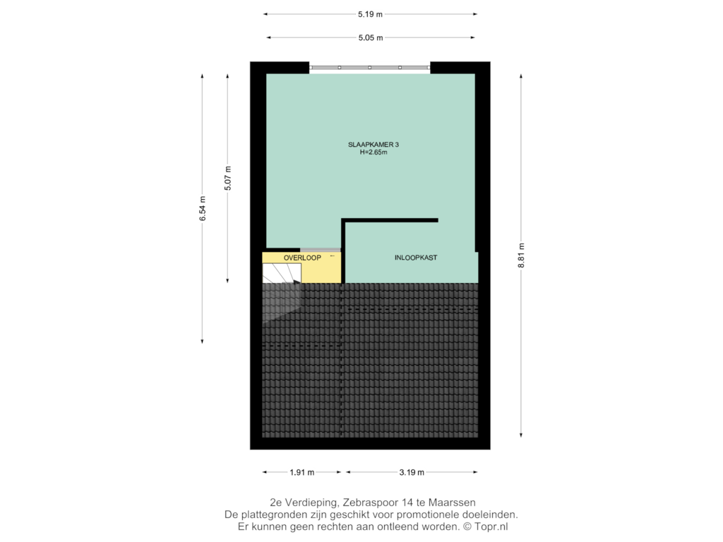 Bekijk plattegrond van 2e Verdieping van Zebraspoor 14