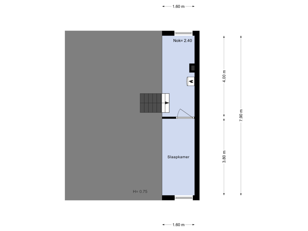 Bekijk plattegrond van Tweede etage van Herenweg 126