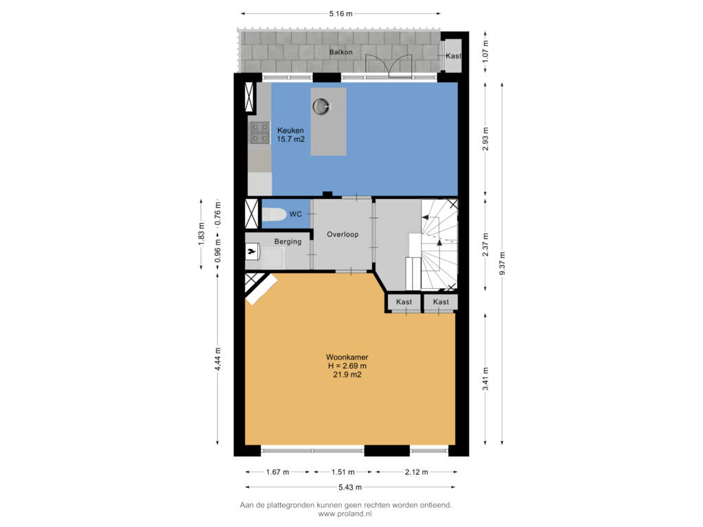 Bekijk plattegrond van 1e Verdieping van Vogelenzangstraat 17-2