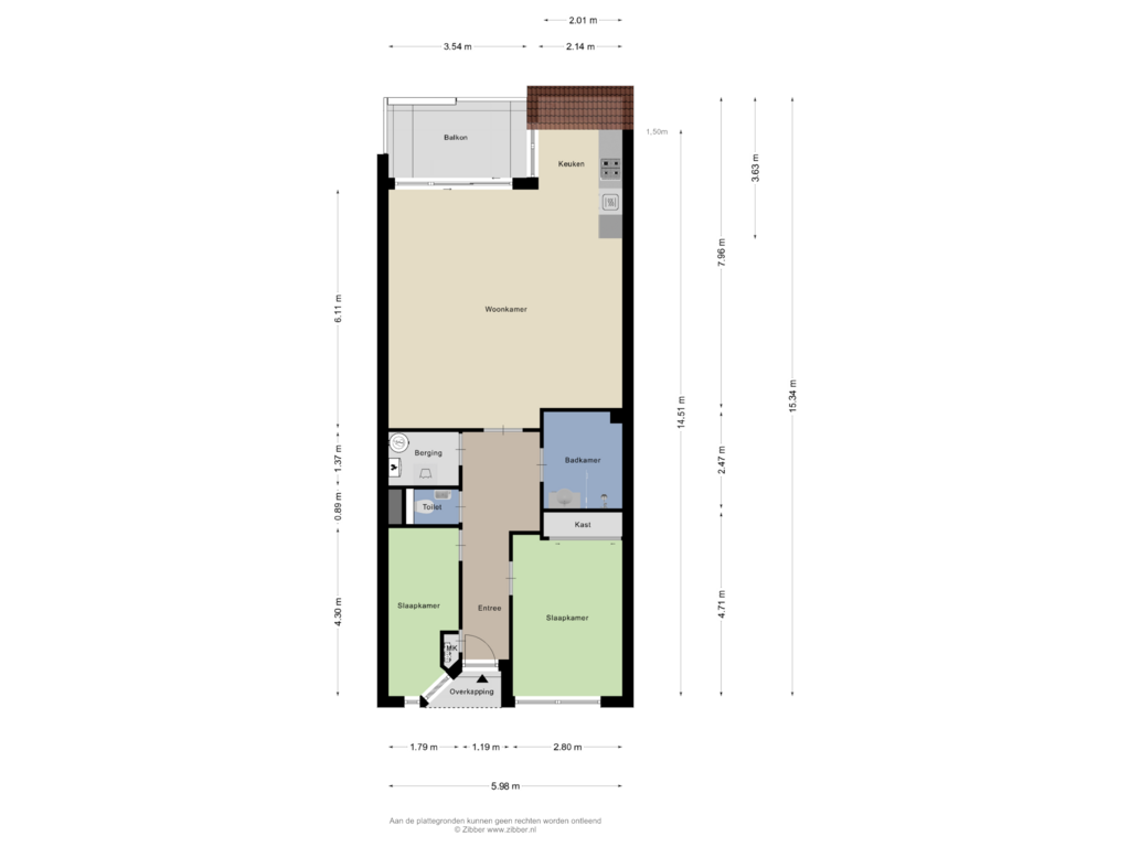 View floorplan of Appartement of Breelaan 16-F