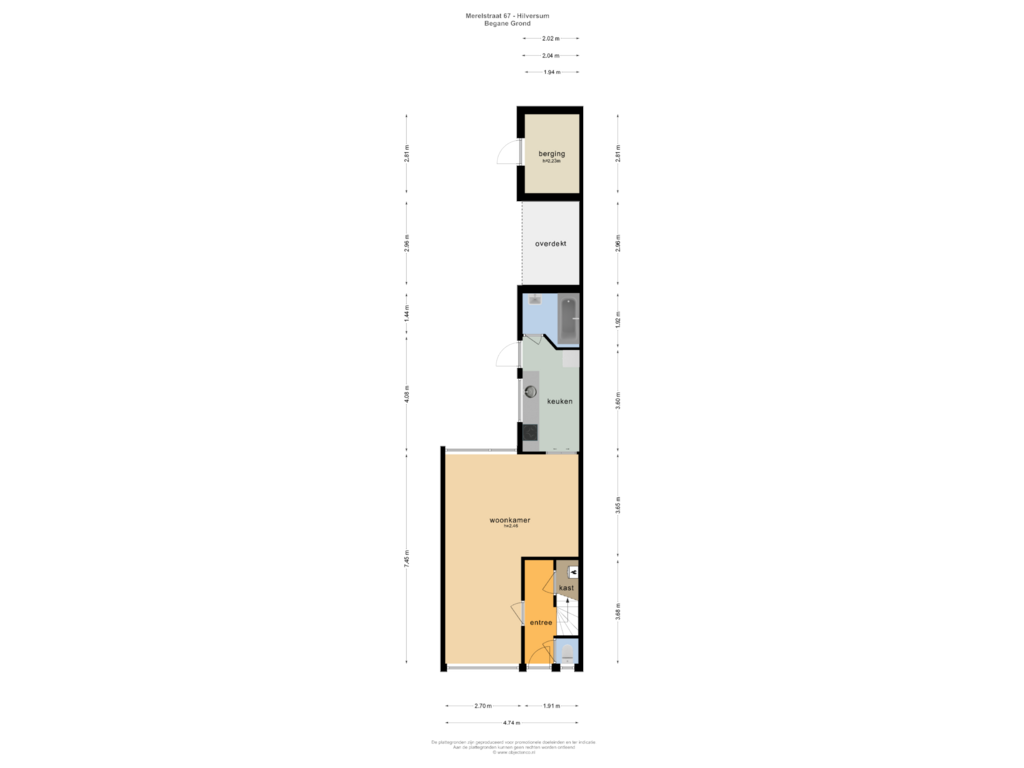 Bekijk plattegrond van BEGANE GROND van Merelstraat 67