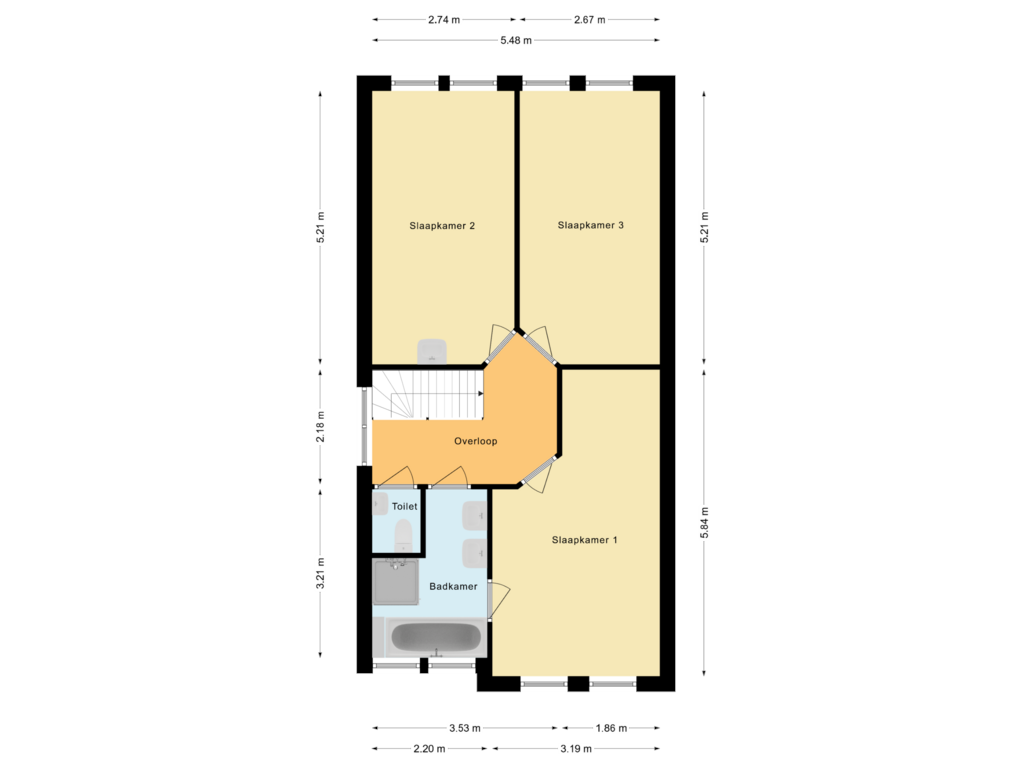 View floorplan of Eerste verdieping of Tienbunder 5