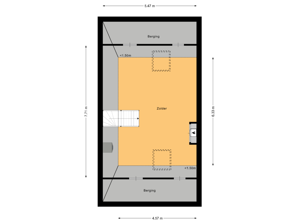 View floorplan of Tweede verdieping of Tienbunder 5